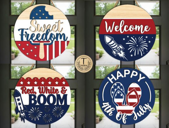 4th of July Door Sign SVG Bundle