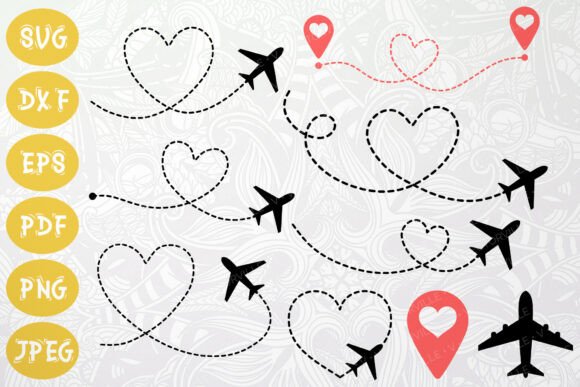 Airplane Heart Path SVG Travel Crafts: Strategic Design for Long-Distance Connection