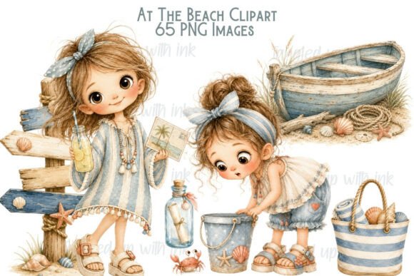 Beach Girl Clipart Bundle PNG Guide