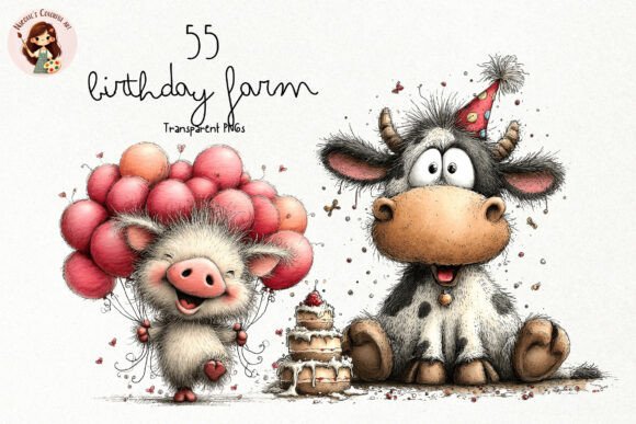 Bringing Storybook Charm to Life with Whimsical Birthday Farm PNG Clipart