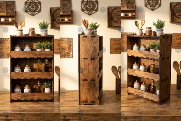 Designing Functional Storage with a Laser Cut Kitchen Shelf SVG Template