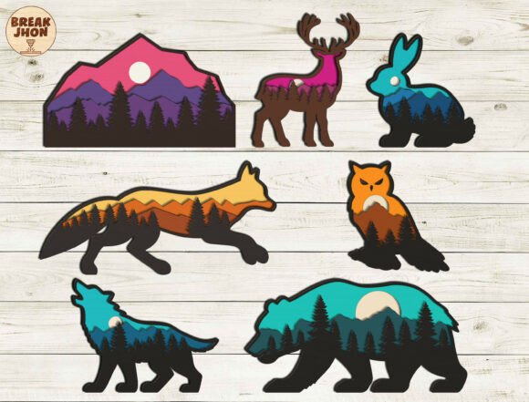 Layered Wildlife Laser Cut SVG Bundle