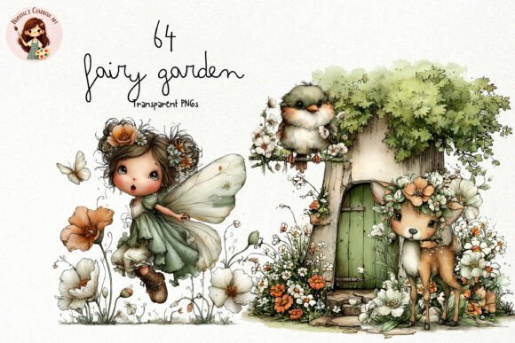 Whimsical Fairy Garden PNG Clipart